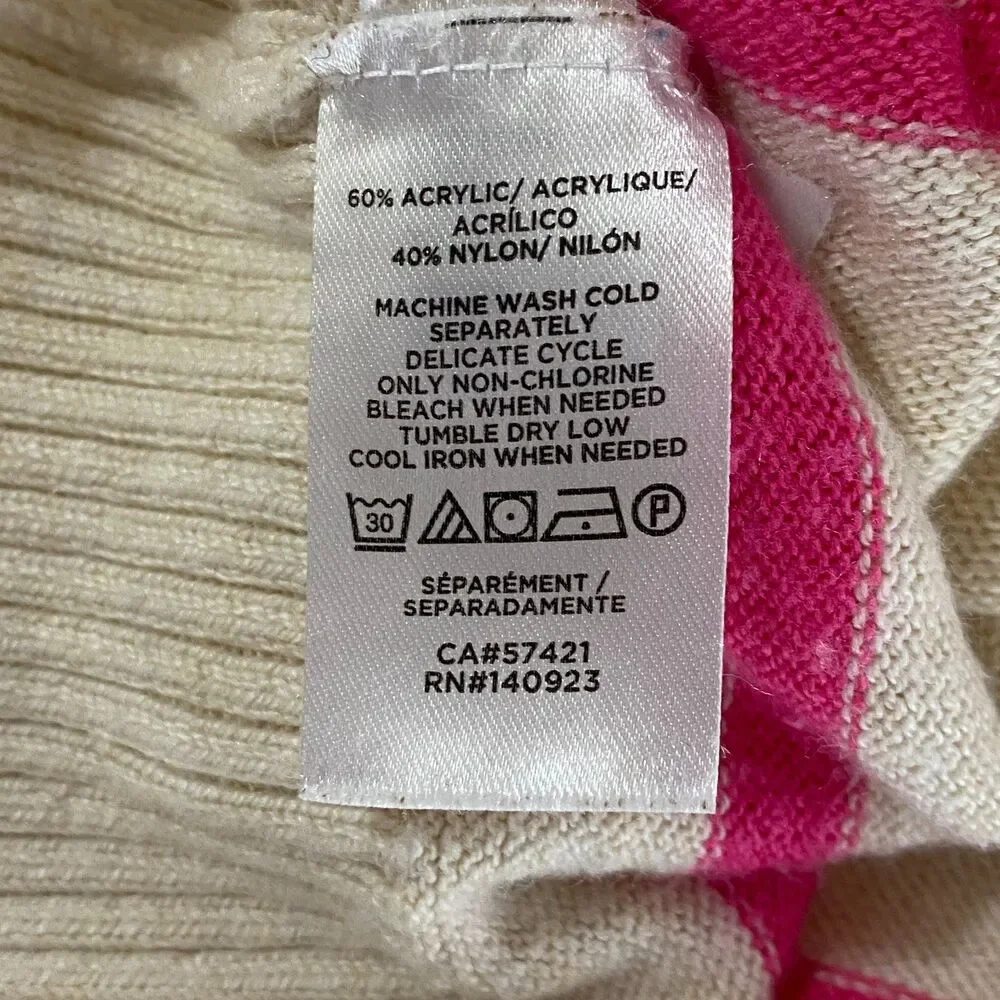 LOFT Striped V-Neck Knit Drop Shoulder Sweater Women's Size XL - Picture 5 of 8